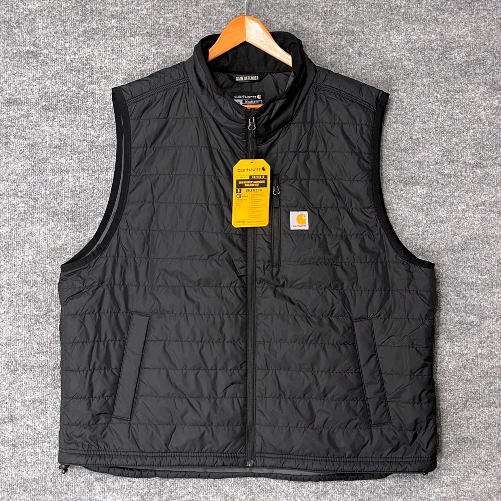 Carhartt Rain Defender Lightweight Insulated Vest Black OV2286-M Mens 2XL New